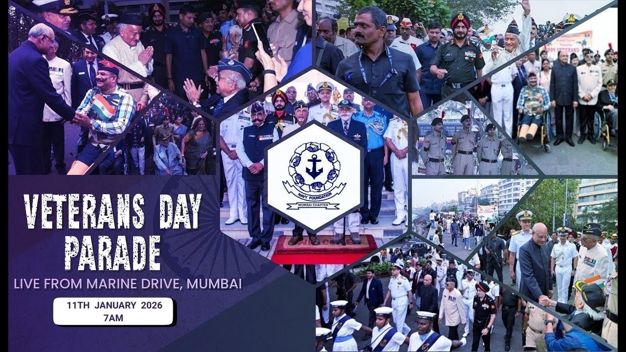 🇮🇳 5th Veterans Day Parade 2026 | Honoring Our Heroes | Marine Drive, Mumbai | 11th January 2026