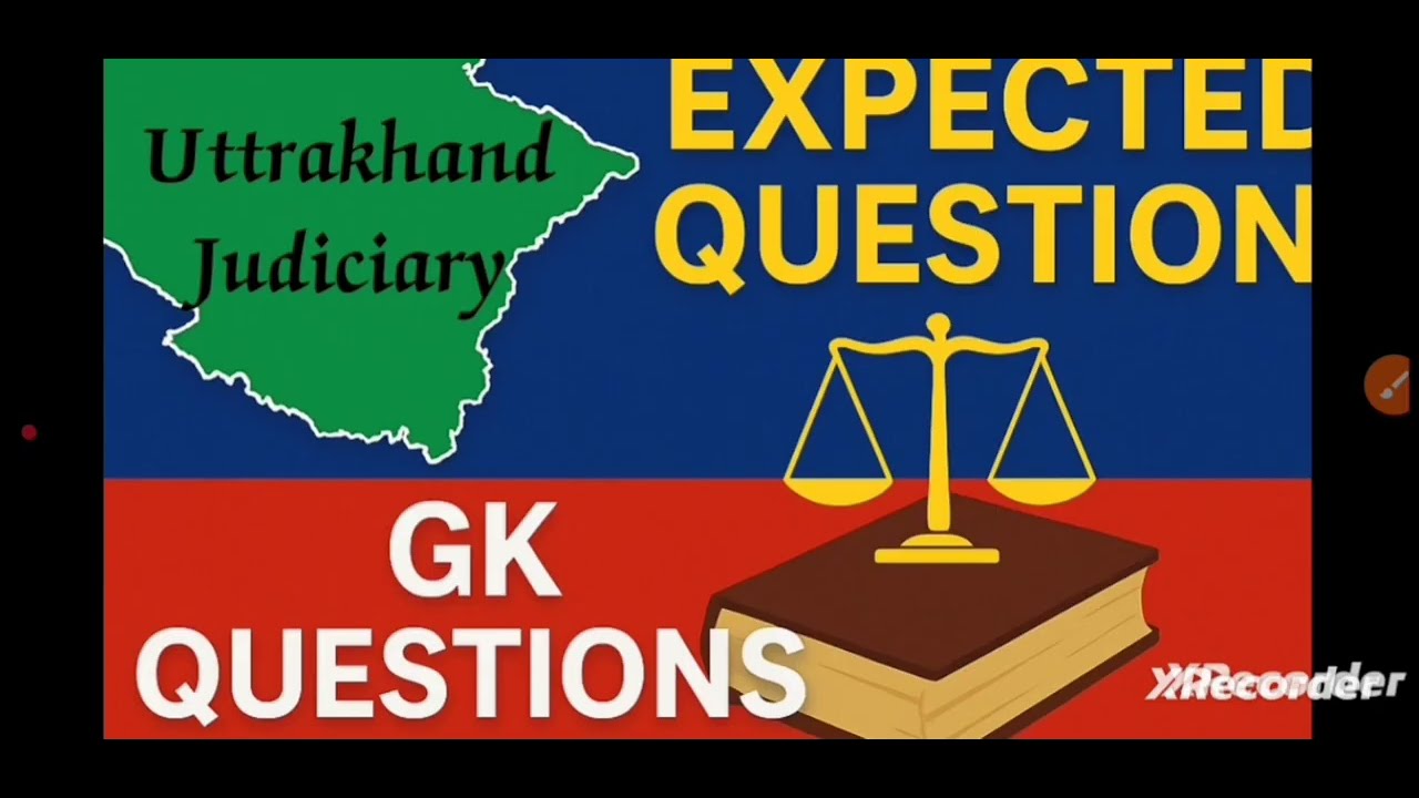 Important GK question for Uttarakhand Judiciary 2025 #ukpcsj #gkforjudiciary #importantquestions #gk