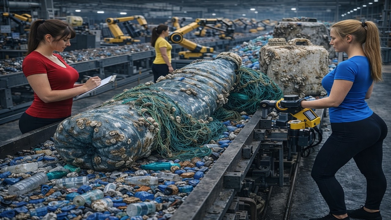 Millions of Ocean Plastic Pieces Recycled per Day | Inside a Giant Plastic Recycling Factory
