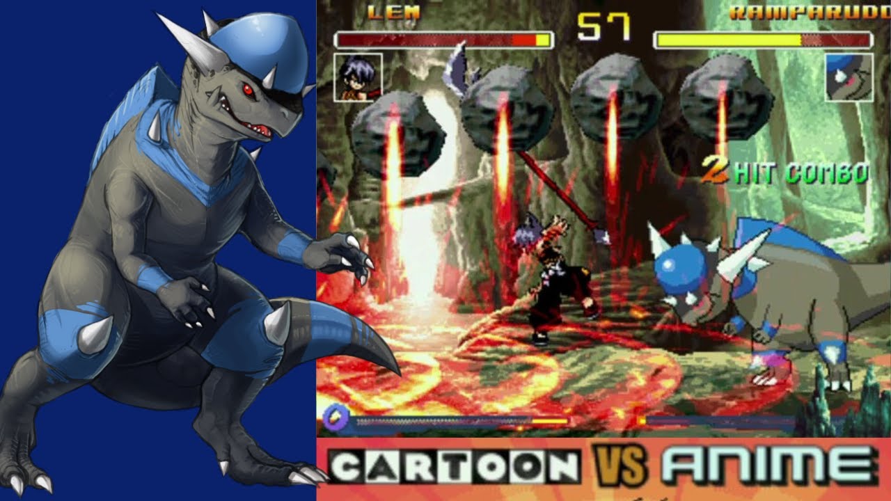 Rampardos pokemon gameplay MUGEN cartoon vs anime