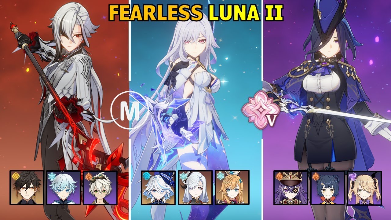 C1 Arlecchino & C2 Skirk & C2 Clorinde - Stygian Onslaught Fearless Luna II Genshin Impact
