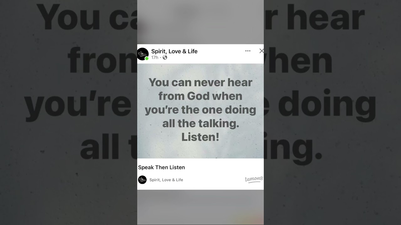 Speak Then Listen. 