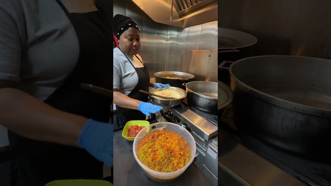 Cooking Okra soup and peanut butter soup 