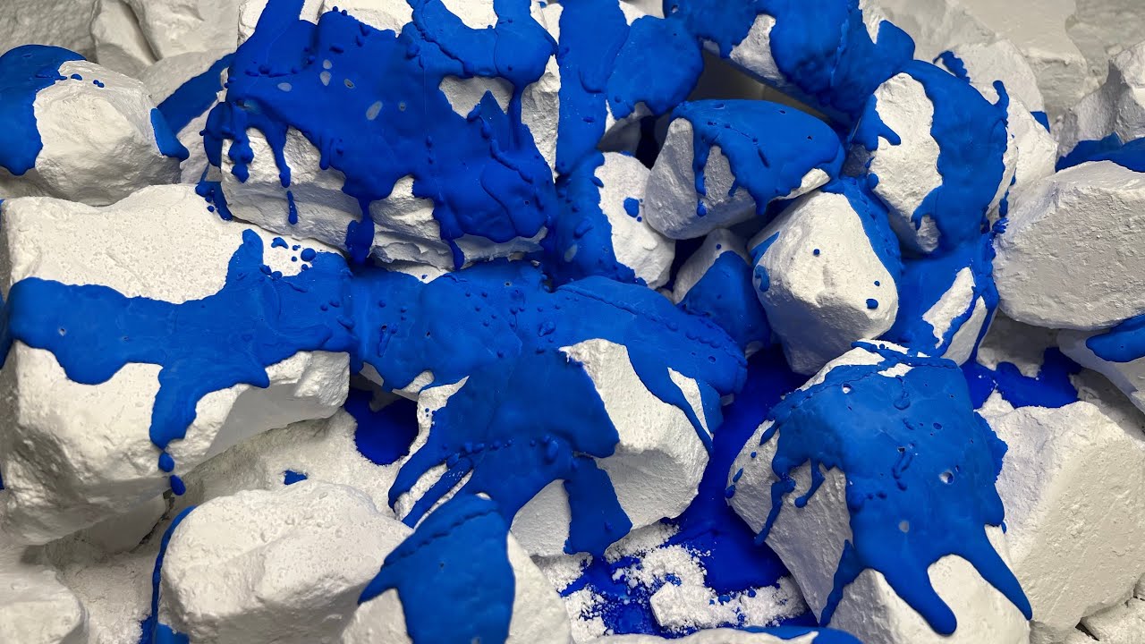 Soft Chalk Chunks + Cornstarch Paste | Kentucky Blue | Oddly Satisfying | ASMR | Sleep Aid 