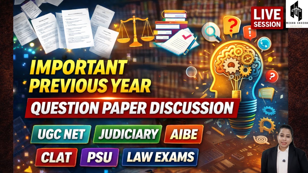 Important Previous Year Question Paper Discussion | UGC NET, Judiciary, CLAT, AIBE (LIVE)
