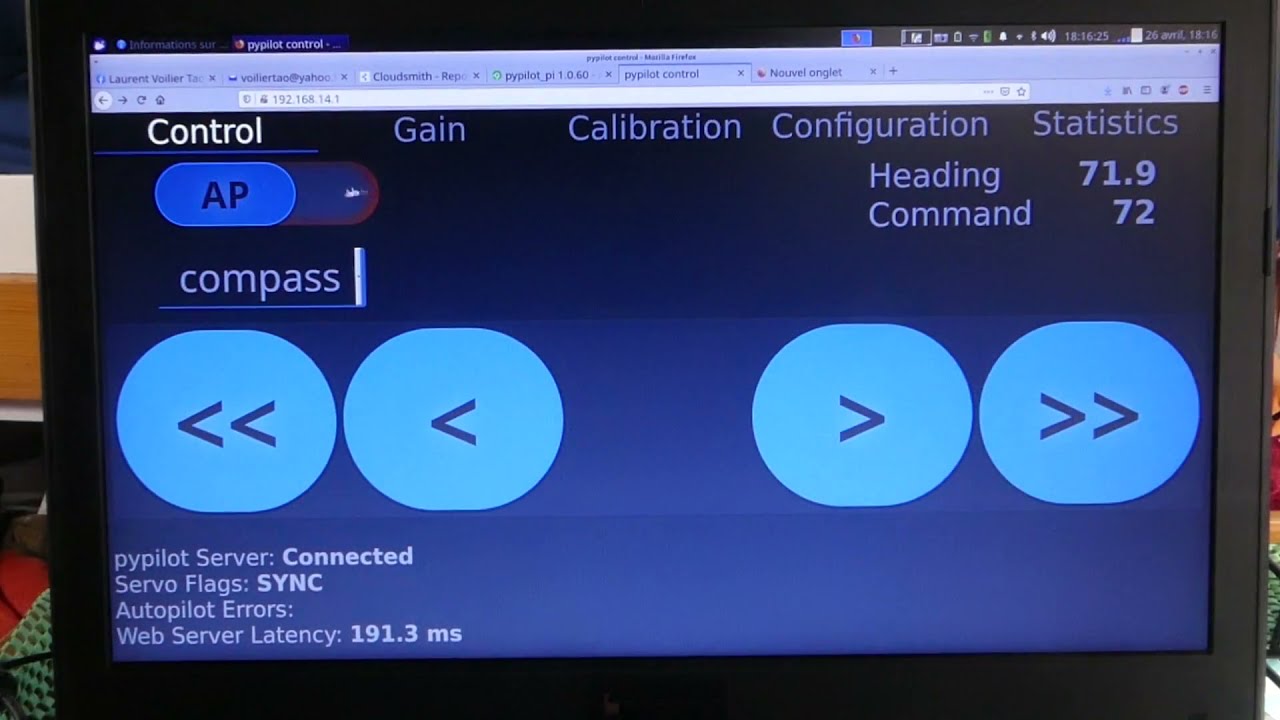 Partie 3 tuto ;comment coupler un pypilot avec un ordinateur , une tablette et l 'intégrer à opencpn