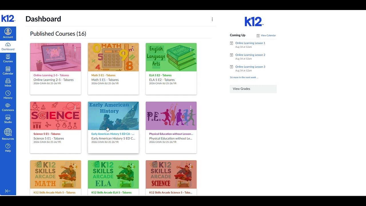 1st Day of School: Find Your Lessons & Classes on K12/Canvas