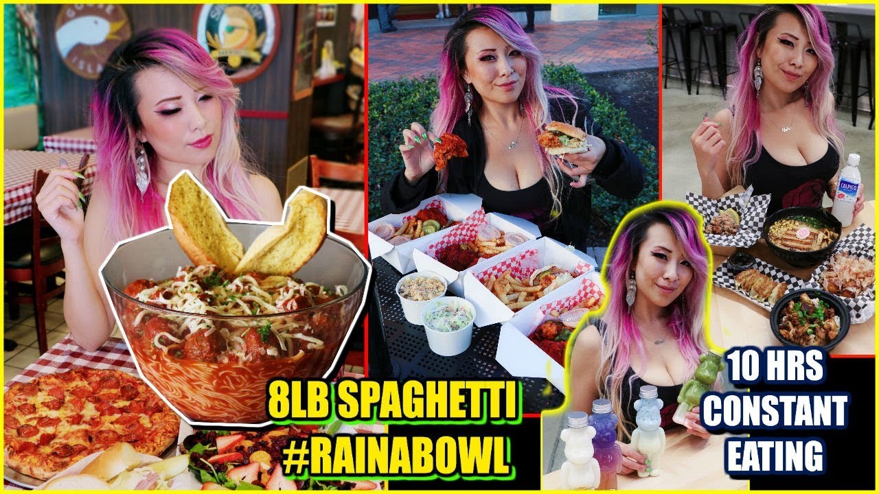 Spaghetti and Meatballs #RainaBowl Eating Challenge @DeliNewsPizza - 10 HOURS of Constant Eating