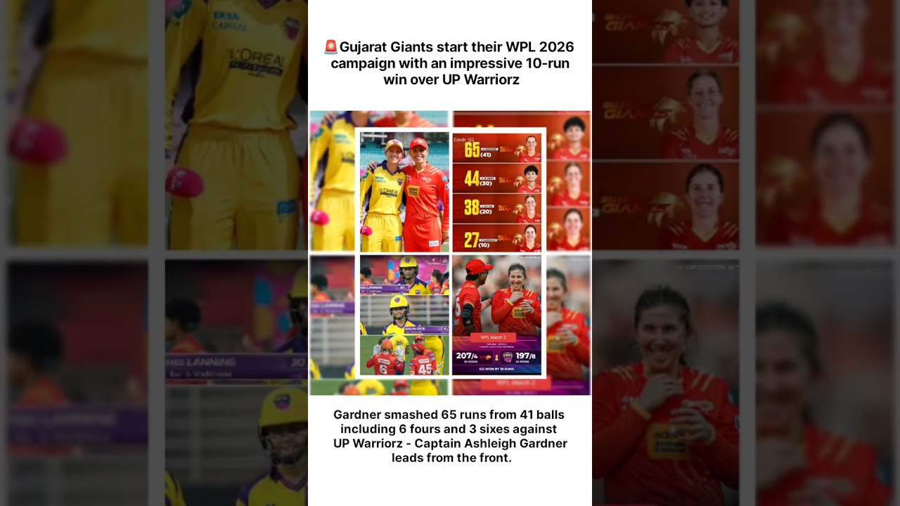 Captain Gardner’s 65 Powers Gujarat Giants to Win 🔥 | WPL 2026