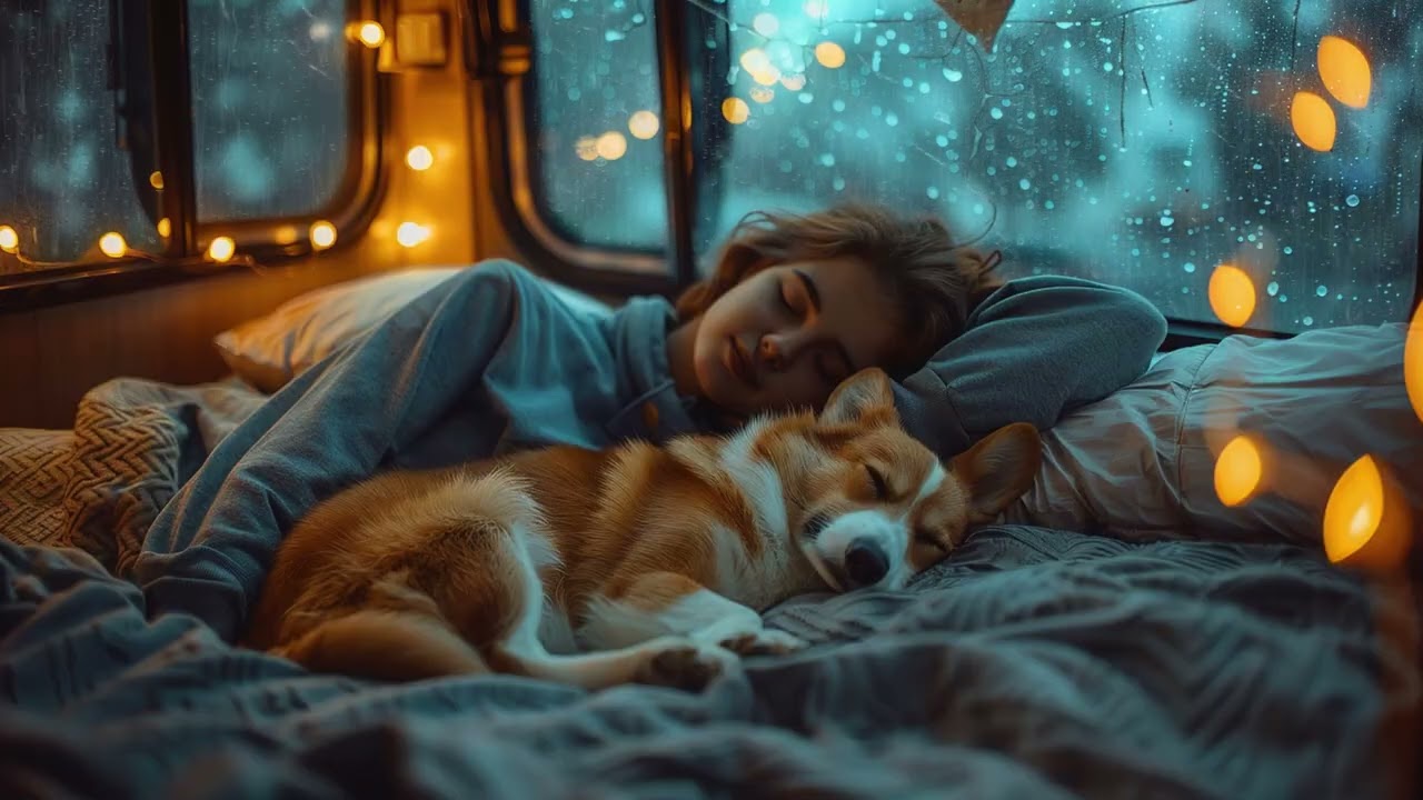 Cozy Camper Van Night Rain Ambience | Gentle Storm Sounds for Stress Relief and Deep Calm
