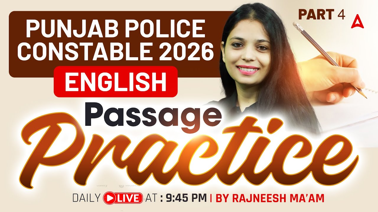 Punjab Police Constable Preparation 2026 | English Passage Pratice | Class #4 | by Rajneesh Ma'am