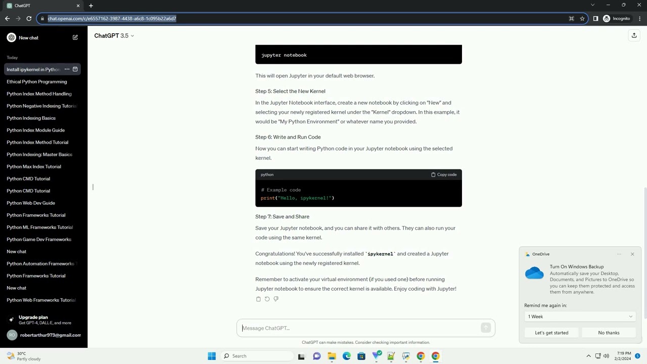 python install ipykernel