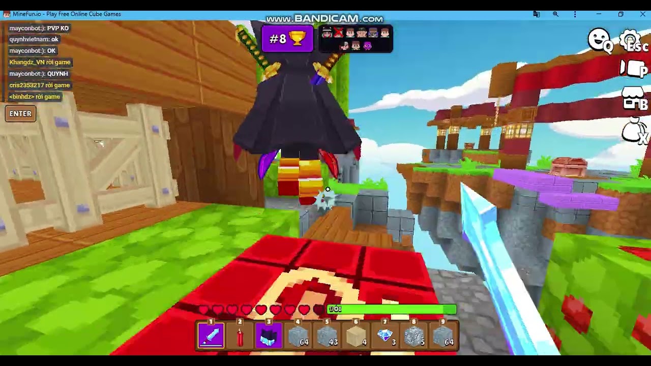 Minefun.io sky war đeee