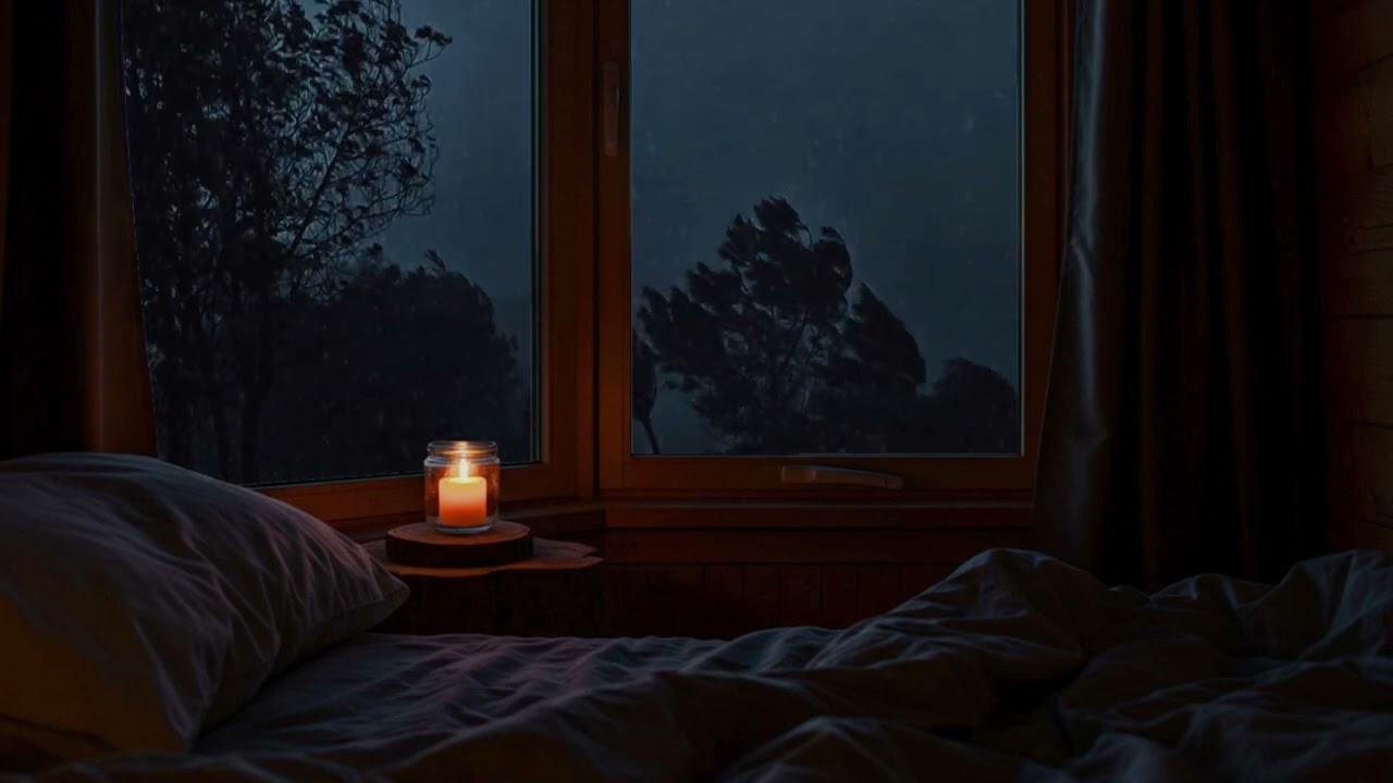 Cozy Mountain Cabin in a Storm 🌧️ | Updated Rain & Wind Ambience for Deep Sleep