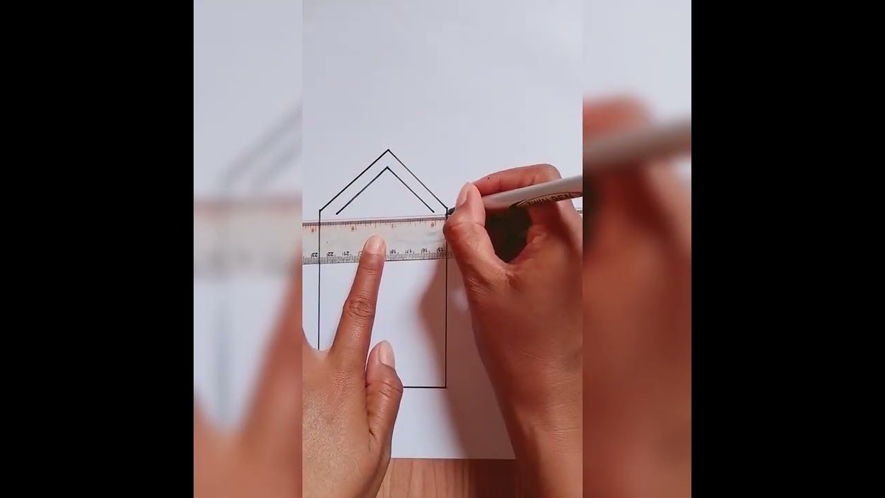 Cara menggambar rumah yang mudah bagi pemula|| draw simple