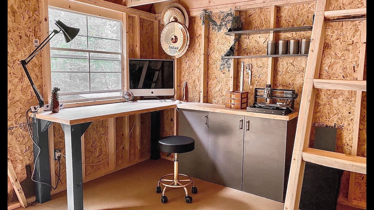 Turning Our Shed Into A Workshop! #workshop #prefabshed #cabinstorage #rusticliving #craftingspace