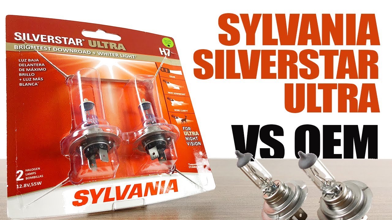 Сравнение ламп Sylvania Silverstar Ultra и оригинальных ламп головного света