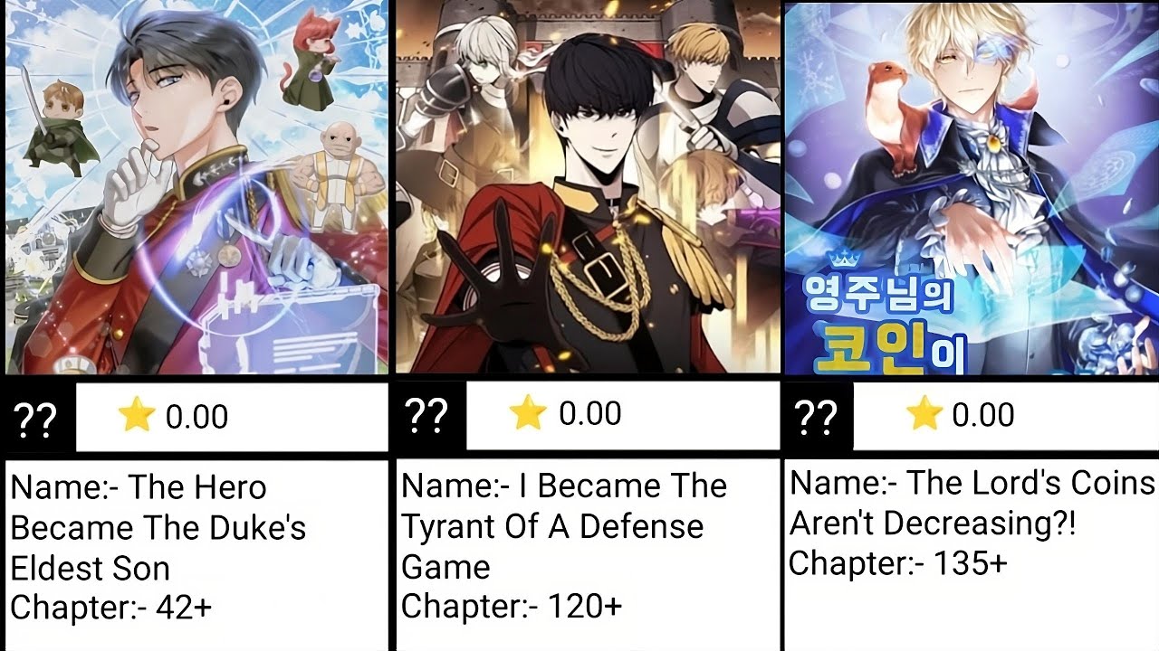 Top 25 Noble Reincarnated Manhwa/Manhua Where MC Reborn in Noble/Royal Family