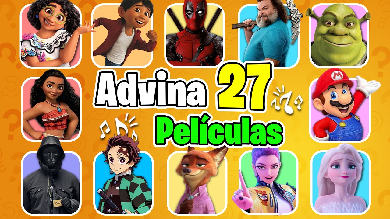 Adivina 27 PELÍCULAS Por La CANCIÓN 😍⭐ Frozen❄️Minecraft🧊Shrek🟢Barbie🩷¡Adivina La Película!