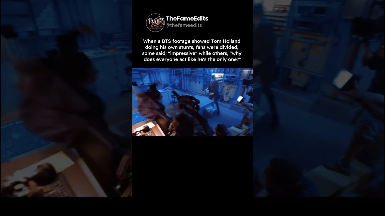 BTS clip of Tom Holland pulling off insane stunt sparks heated debate among fans #tomholland