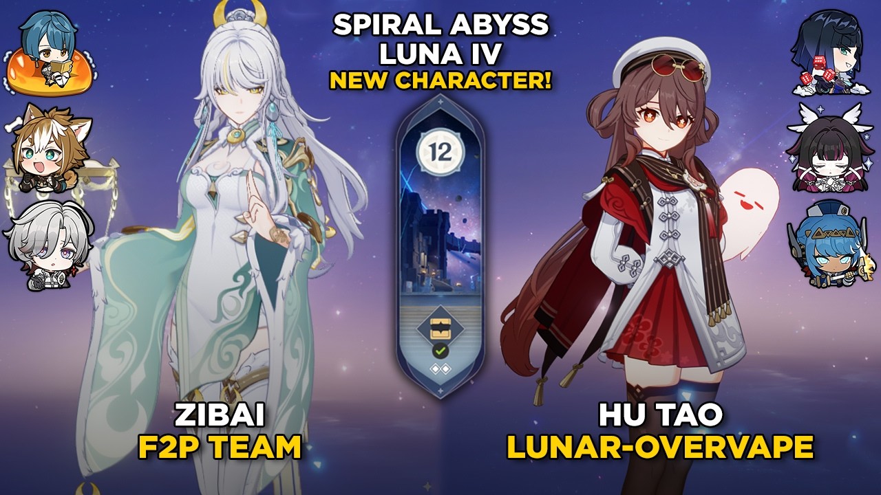 NEW CHARACTER! C0 Zibai & C0 Hu Tao + C0 Columbina | Spiral Abyss 6.3 | Genshin Impact Luna IV