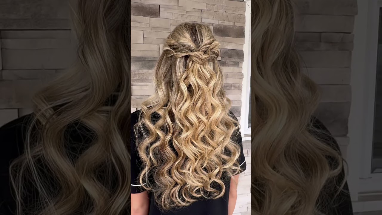 Prom & Wedding Hair Idea: half up & half down soft curls 