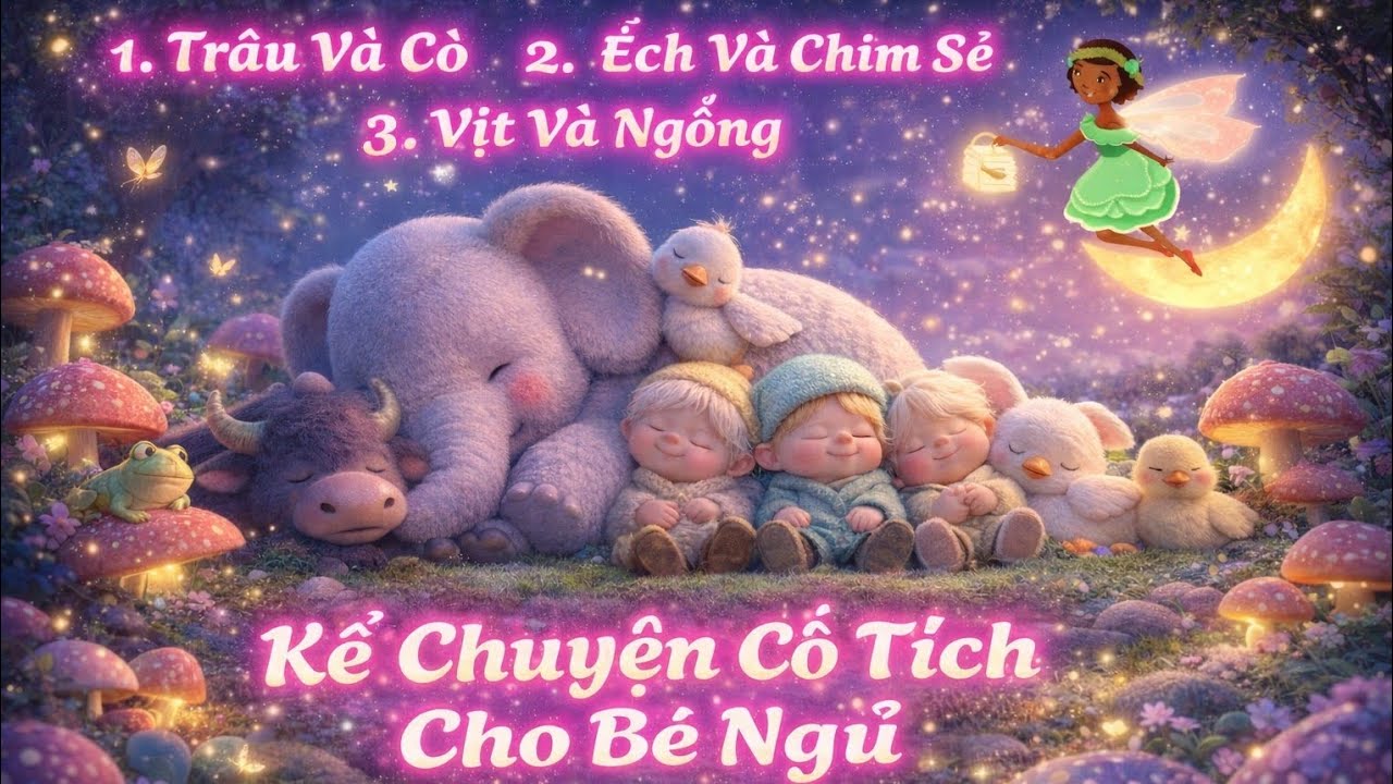 Trâu Cò Ếch Vịt | 3 Truyện Cổ Tích Việt Nam Hay Nhất Cho Bé Ngủ Ngon 