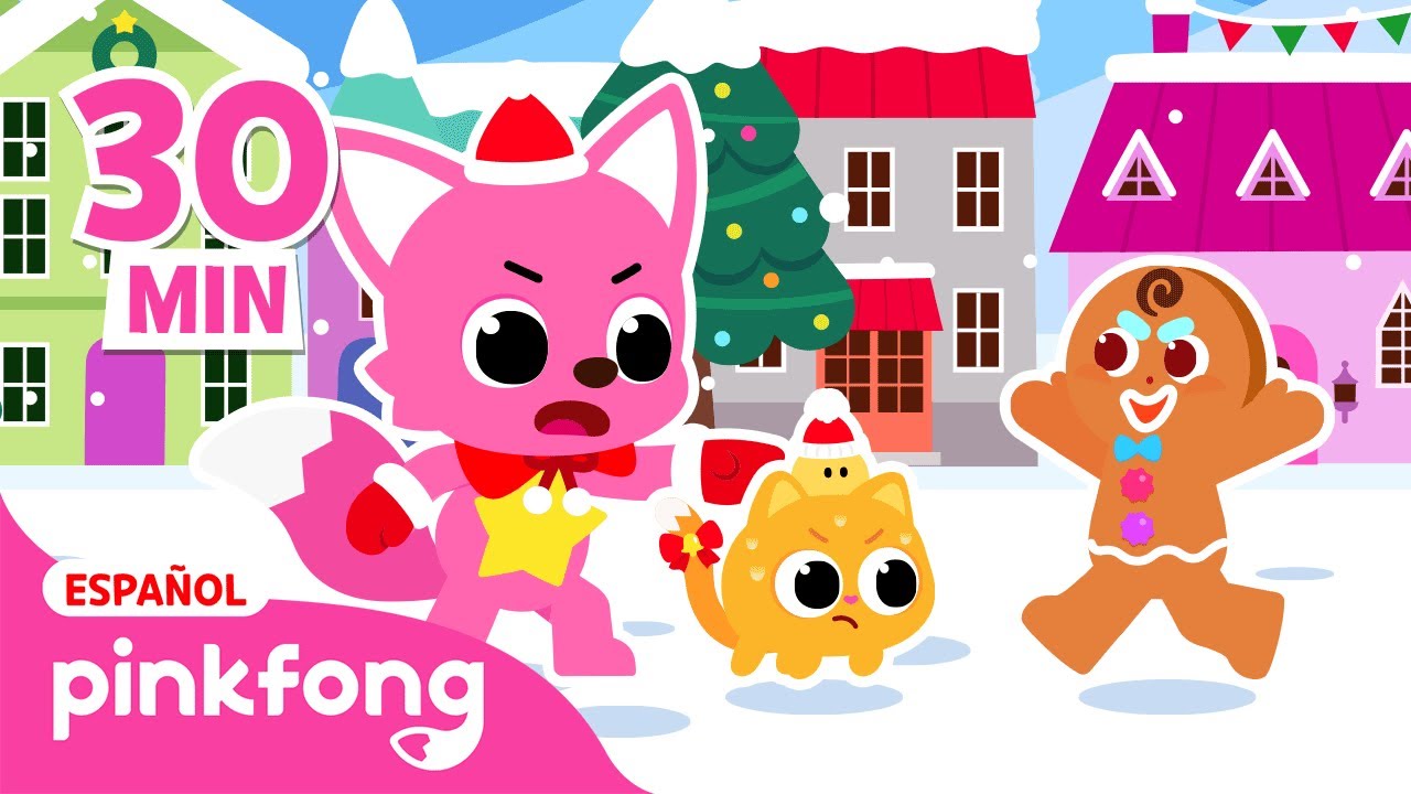 ¡Atrápame si puedes!😜 ¡Detente, Hombre de Jengibre!🎄 | Canciones de #Navidad🎅 | Pinkfong en español