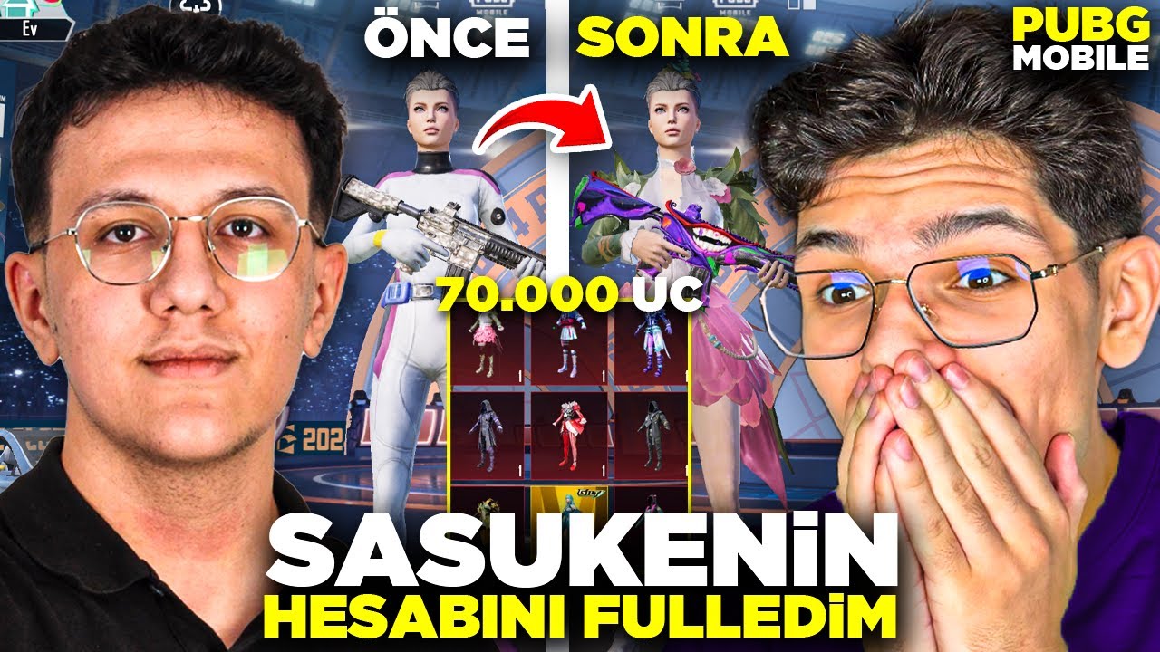 SASUKENİN HESABINI FULLEDİM!! MASKARAYI ÇIKARTTIM! 75.000UC - PUBG MOBİLE