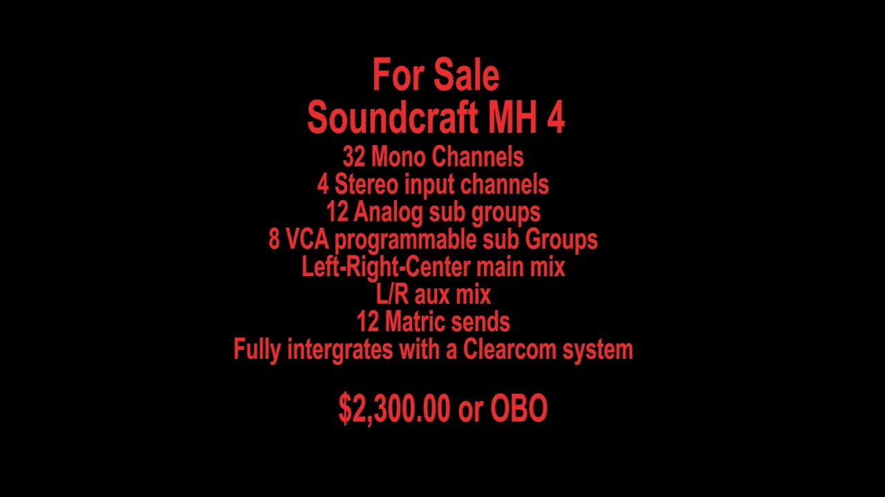 Selling a Soundcraft MH4 32 Channel Mixer with power supply