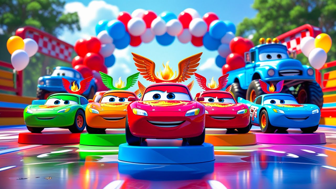 Big & Small MCQUEEN, POLICE CAR, AUDI Q8, LAMBORGHINI, ROADSTER, Cars Climb to Highest Level 2025