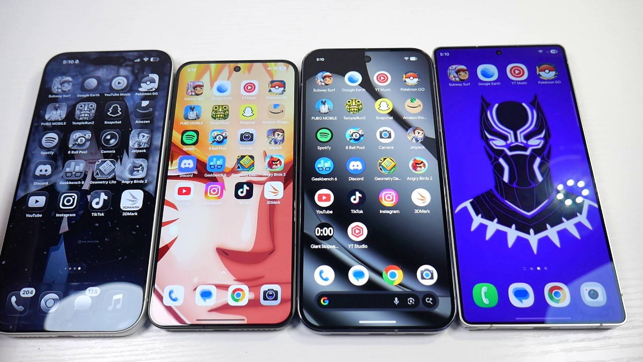 One UI 8.5 против iOS 26 против HyperOS 3 против Pixel Stock Android 16. Тест анимации в 2026 году!
