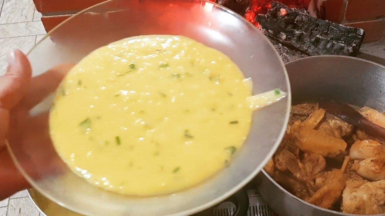 Fiz Mingau de Milho verde com Frango na janta hoje