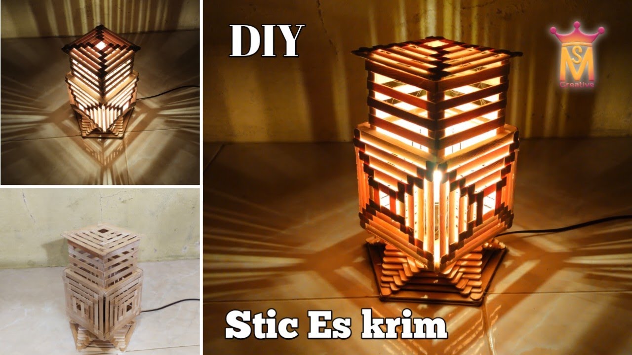 Cara membuat lampu tidur dari stik es krim |DIY