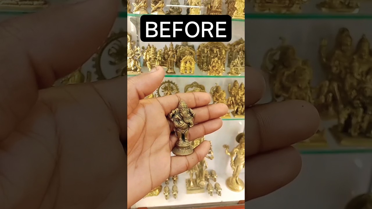 how to clean brass statue#shorts #youtubeshorts #brasscleaning #brass #metalpolishing