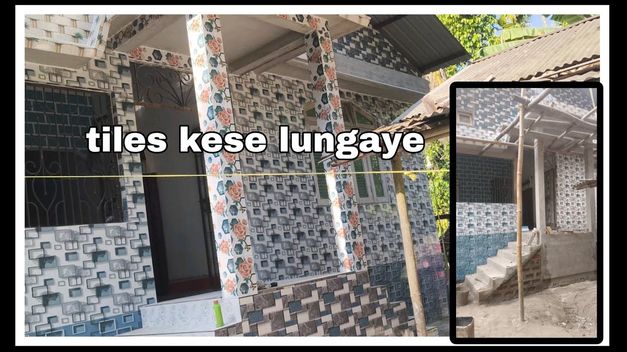 New Home Front Look After Tiles Work,Simple Village House Front Design with Modern Tiles