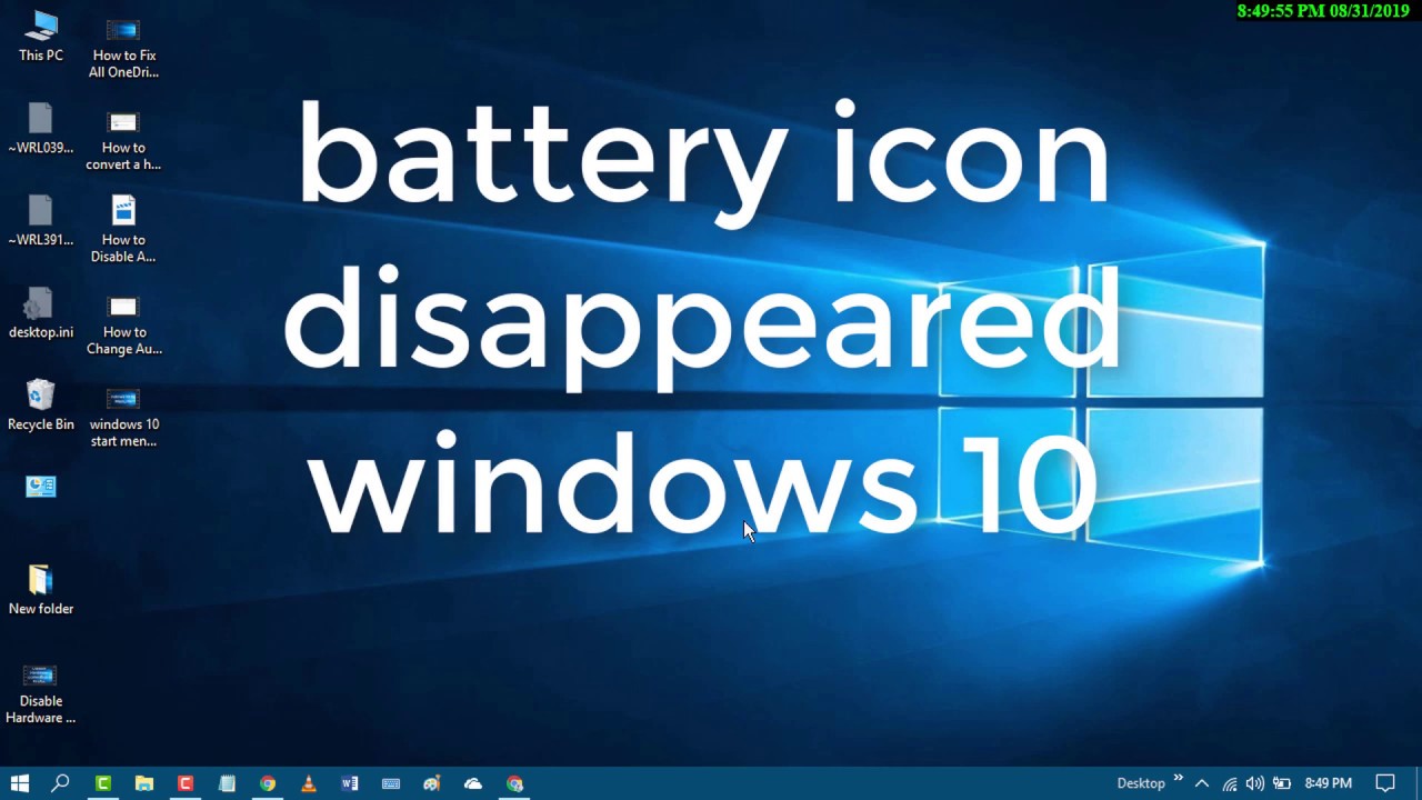 battery icon disappeared windows 10