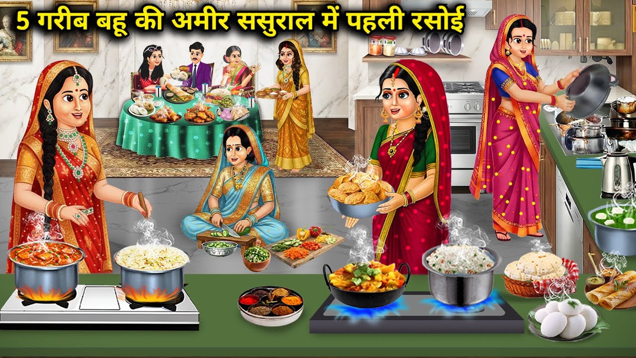 5 गरीब बहु की अमीर ससुराल में पहली रसोई||5 A poor daughter-in-law's first kitchen at her rich in-law