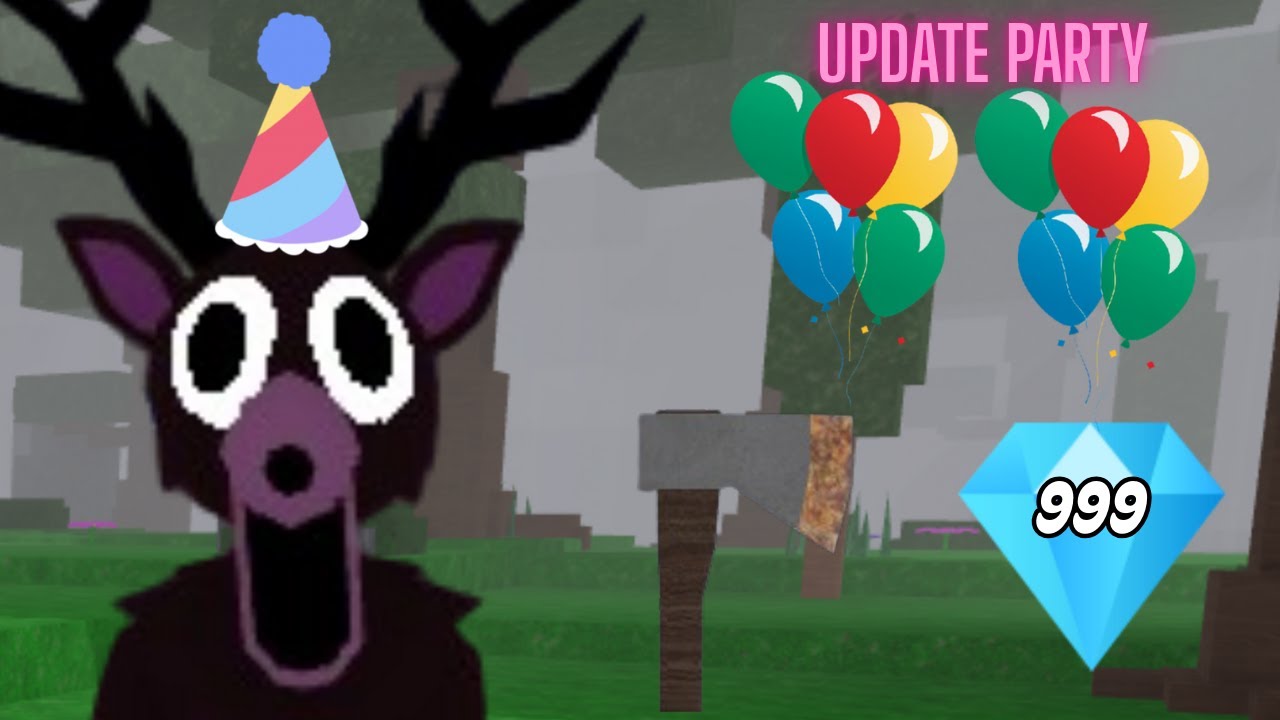 i played 99 nights in the forest update party in roblox