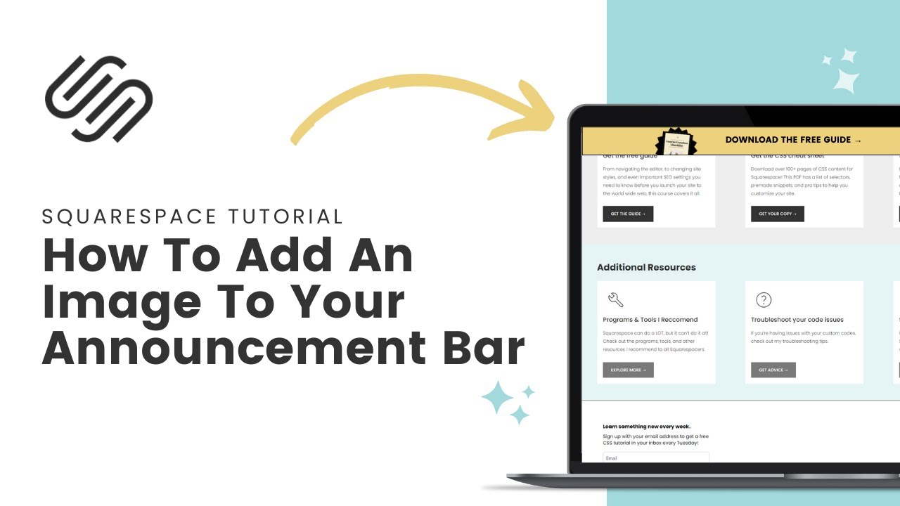 How to add an image to your Squarespace announcement bar // Squarespace Announcement Bar Image