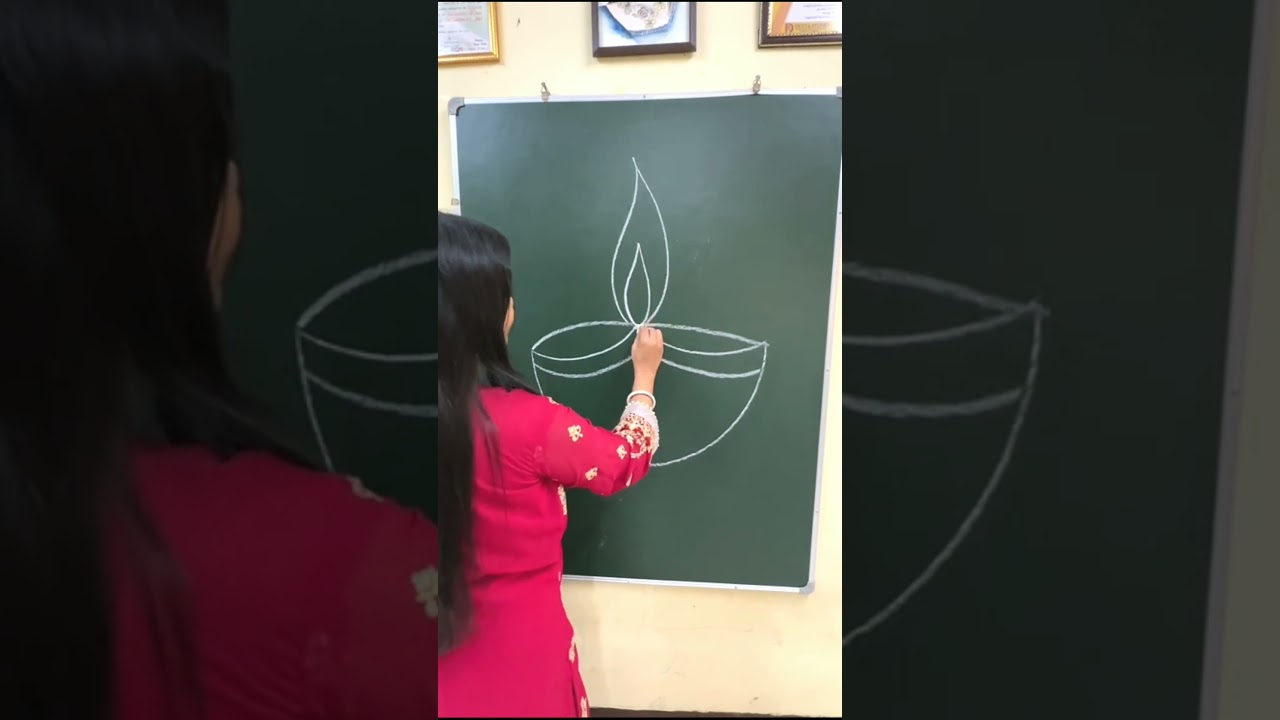 Diya Drawing Tutorial #youtubeshorts #shortsfeed #viralvideo #viral #trendingshorts #art #diwali