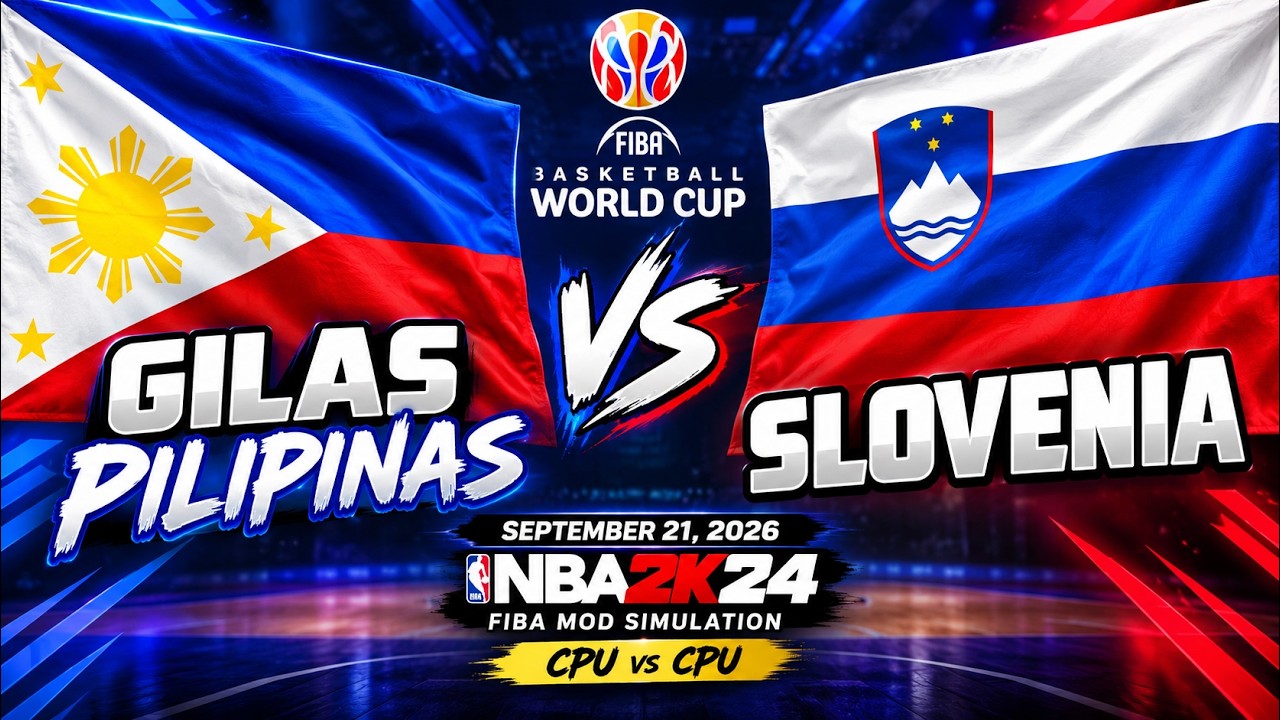 GILAS PILIPINAS против SLOVENIA | 21 СЕНТЯБРЯ 2026 | Симуляция NBA 2K24 FIBA MOD | CPU против CPU