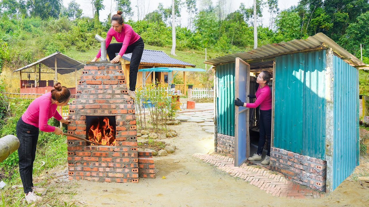 300 Day Alone Building Log Cabin TIMELAPSE: Hanh Phuong village life in Vietnam. Fullvideo