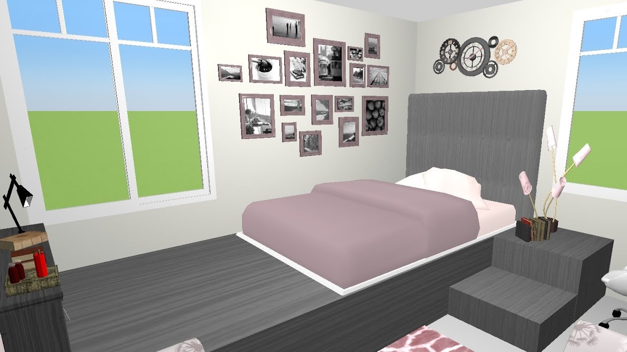 Home Design 3D Tutorial - Pink blush & Grey Room