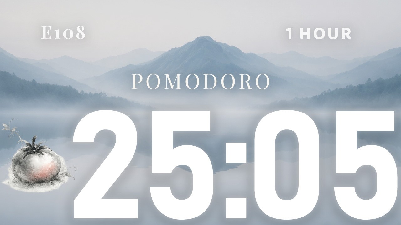 Pomodoro Timer 25:5 (1 Hour) | Chinese Zen Study Music | Deep Focus | No Talking
