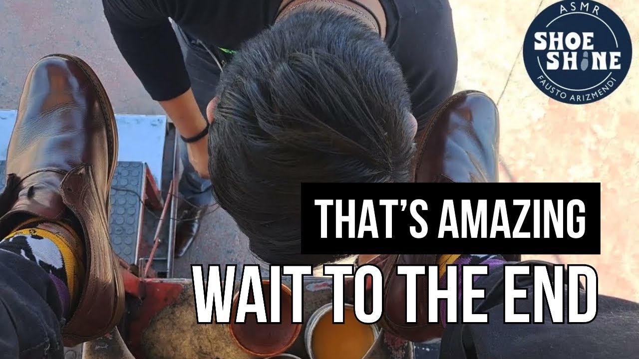 S8E25 Amazing service on brown shoes next to patio mall #ASMR #shoeshine #faustoarizmendi