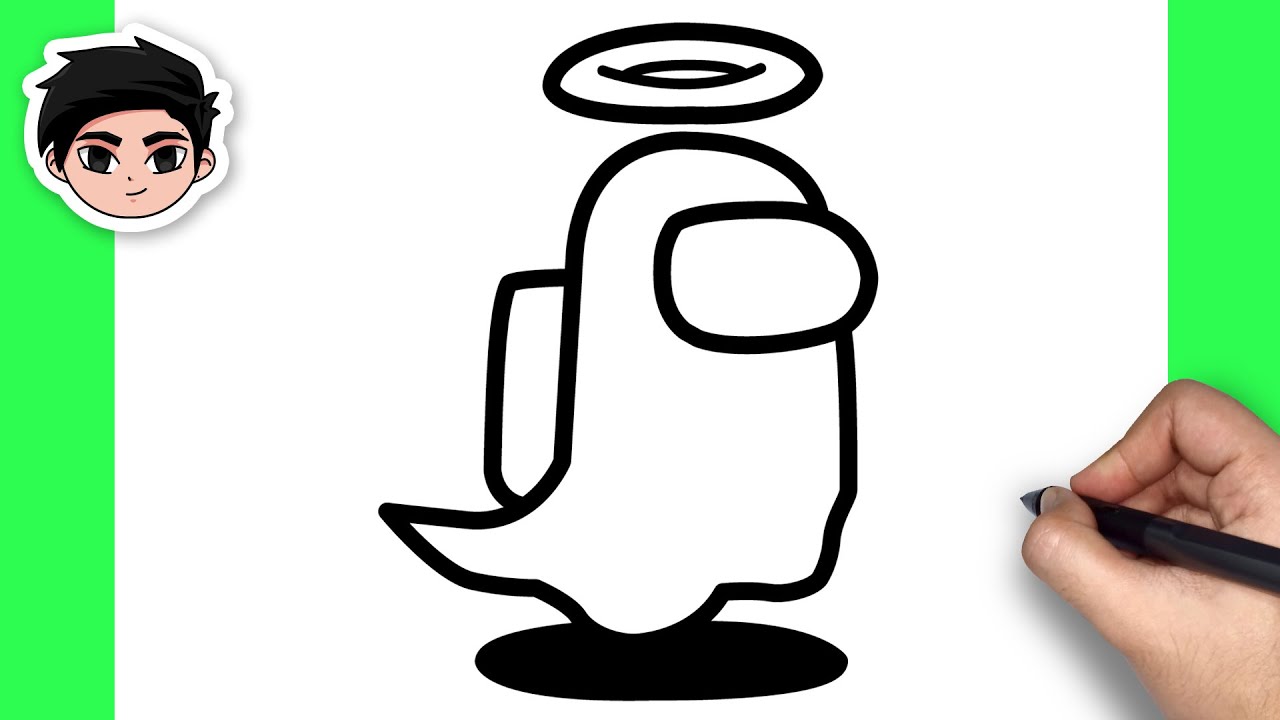 How To Draw Among Us Ghost Character - Easy Step By Step Tutorial