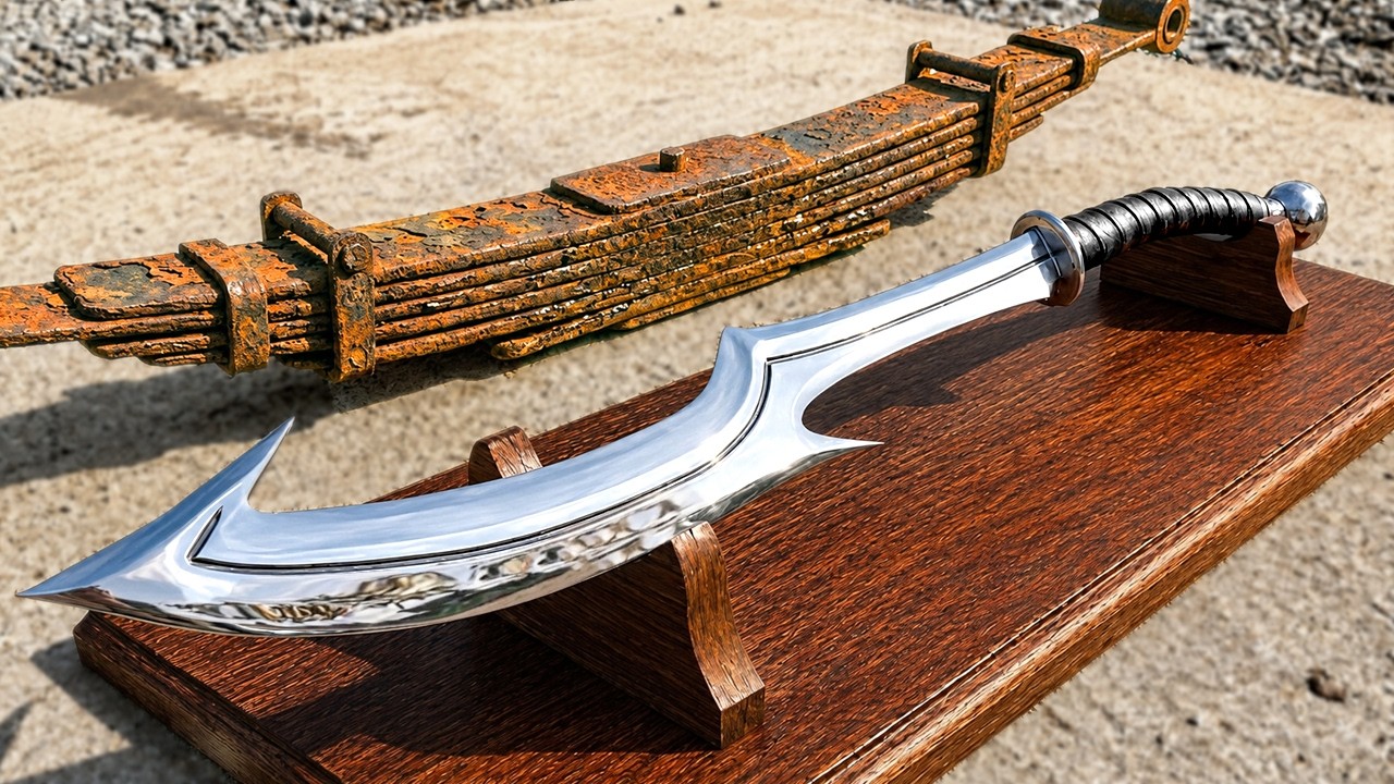 Forging Ancient Egyptian Sword (Khopesh) from Rusty Leaf Spring