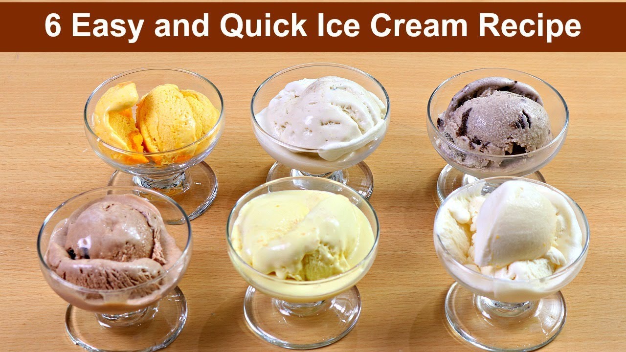 ६ आसान और झटपट आइसक्रीम रेसिपी | 6 Easy and Quick Ice Cream recipe | KabitasKitchen