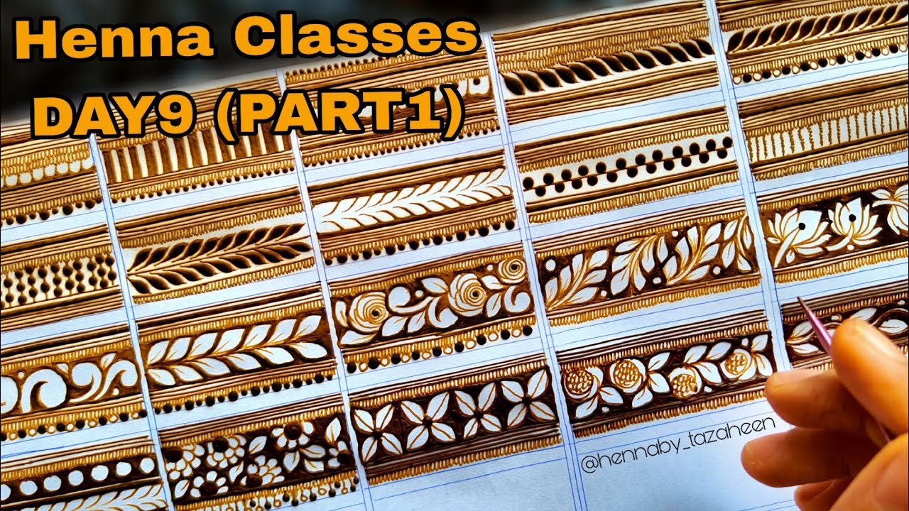 Tazaheen Henna Classes Day 9 (Part 1) ||Learn Detailed Henna with Tazaheen Henna Classes 2023